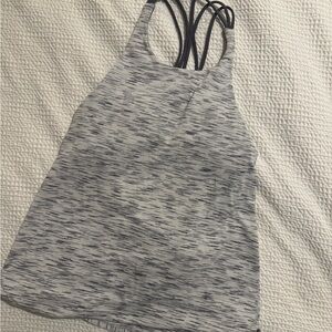 Lululemon Gray Space Dye Strappy Back Athletic Tank Top